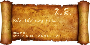 Kálóczy Rita névjegykártya