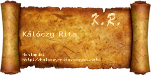Kálóczy Rita névjegykártya